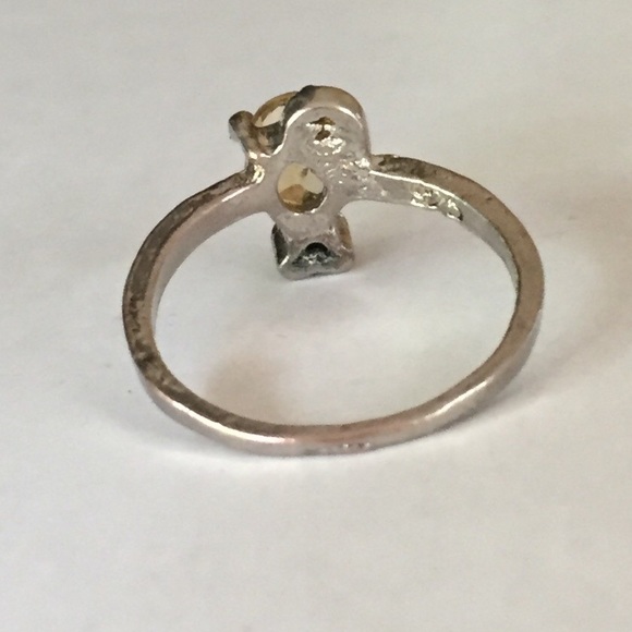 Vintage stamped 925 hammered  citron mouse ring - Picture 3 of 4